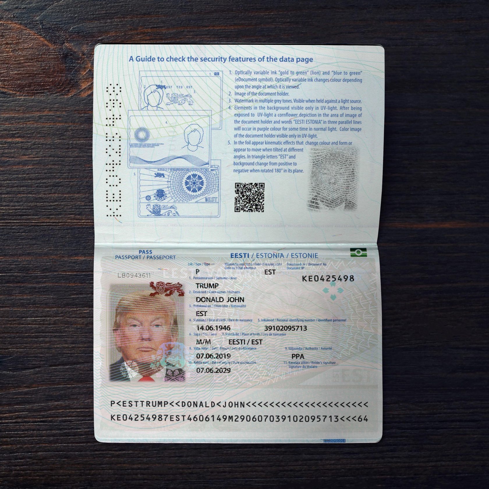 Estonia Passport 2014 PSD Template — buy editable Estonia Passport ...